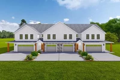 4-Family House Plan with Two 2110 Sq. Ft. Units and Two 1664 Sq. Ft. Units