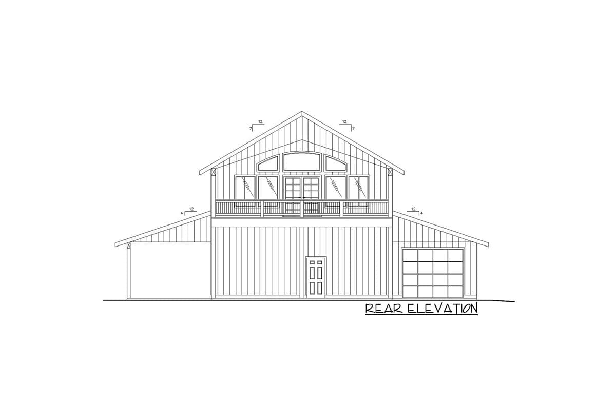 Plan 35120GH: 5-Car Shop House with Over 1500 Square Feet of Garage Space - Image #4 - Contemporary, Country, Mountain, Rustic, Vacation