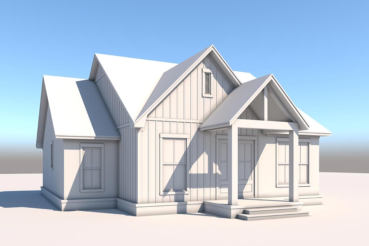 Plan 51929HZ: 2-Bed Modern Farmhouse Cottage Home Plan under 1400 Square Feet - Image #6 - Cottage, Country, Craftsman, Modern Farmhouse, Traditional, Vacation