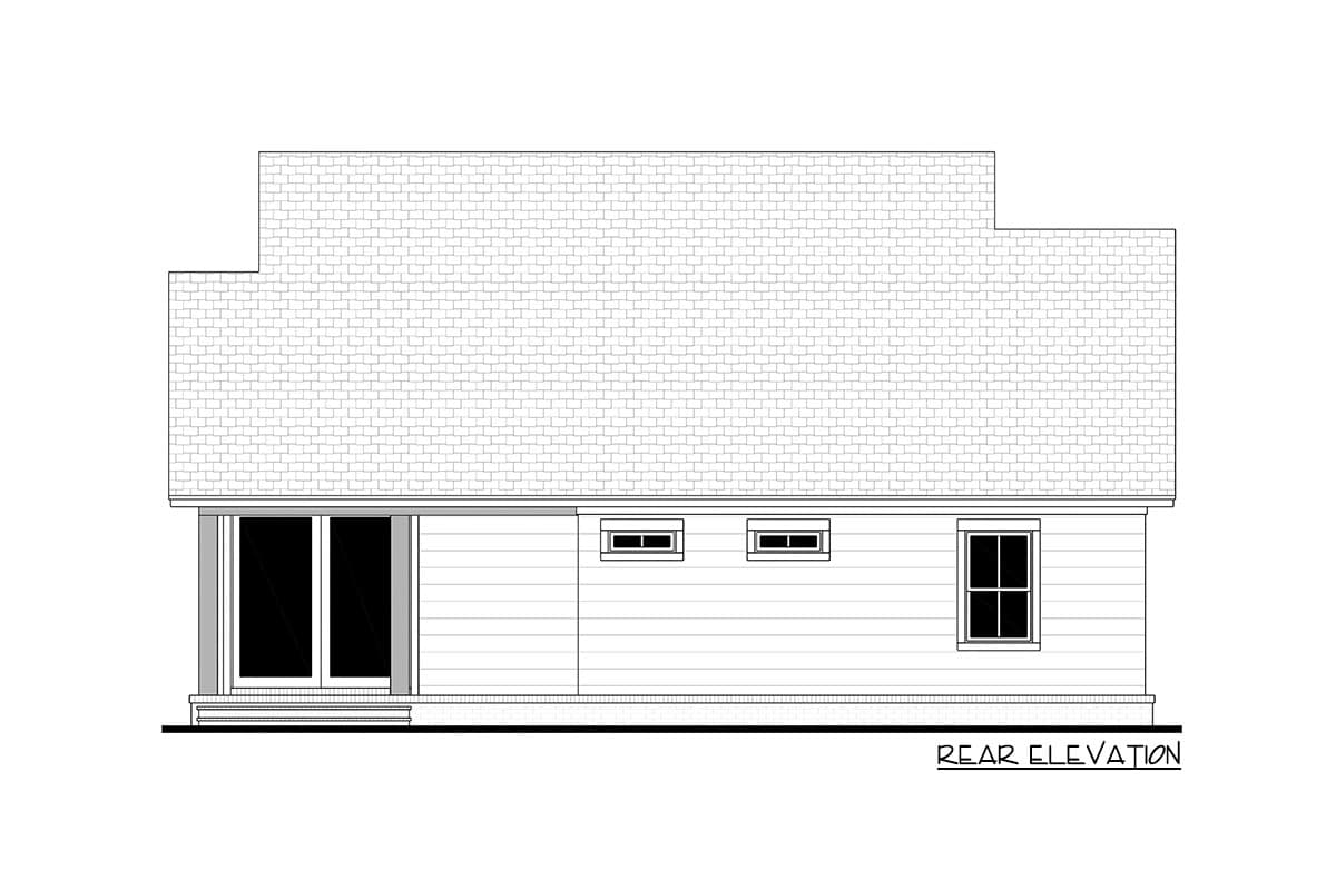 Plan 51929HZ: 2-Bed Modern Farmhouse Cottage Home Plan under 1400 Square Feet - Image #4 - Cottage, Country, Craftsman, Modern Farmhouse, Traditional, Vacation