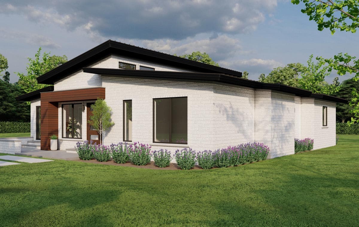 Plan 70822MK: Modern One-Story 3-Bed House Plan Under 2,000 Square Feet with Home Office - Image #8 - Contemporary, Mid Century Modern, Modern, Northwest, Ranch