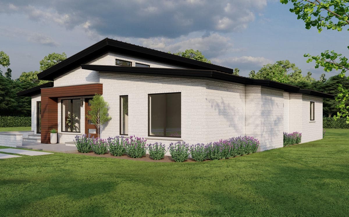 Plan 70823MK: 3-Bed Modern House Plan Under 2000 Square Feet with Detached Garage  - Image #8 - Contemporary, Mid Century Modern, Modern, Northwest, Ranch