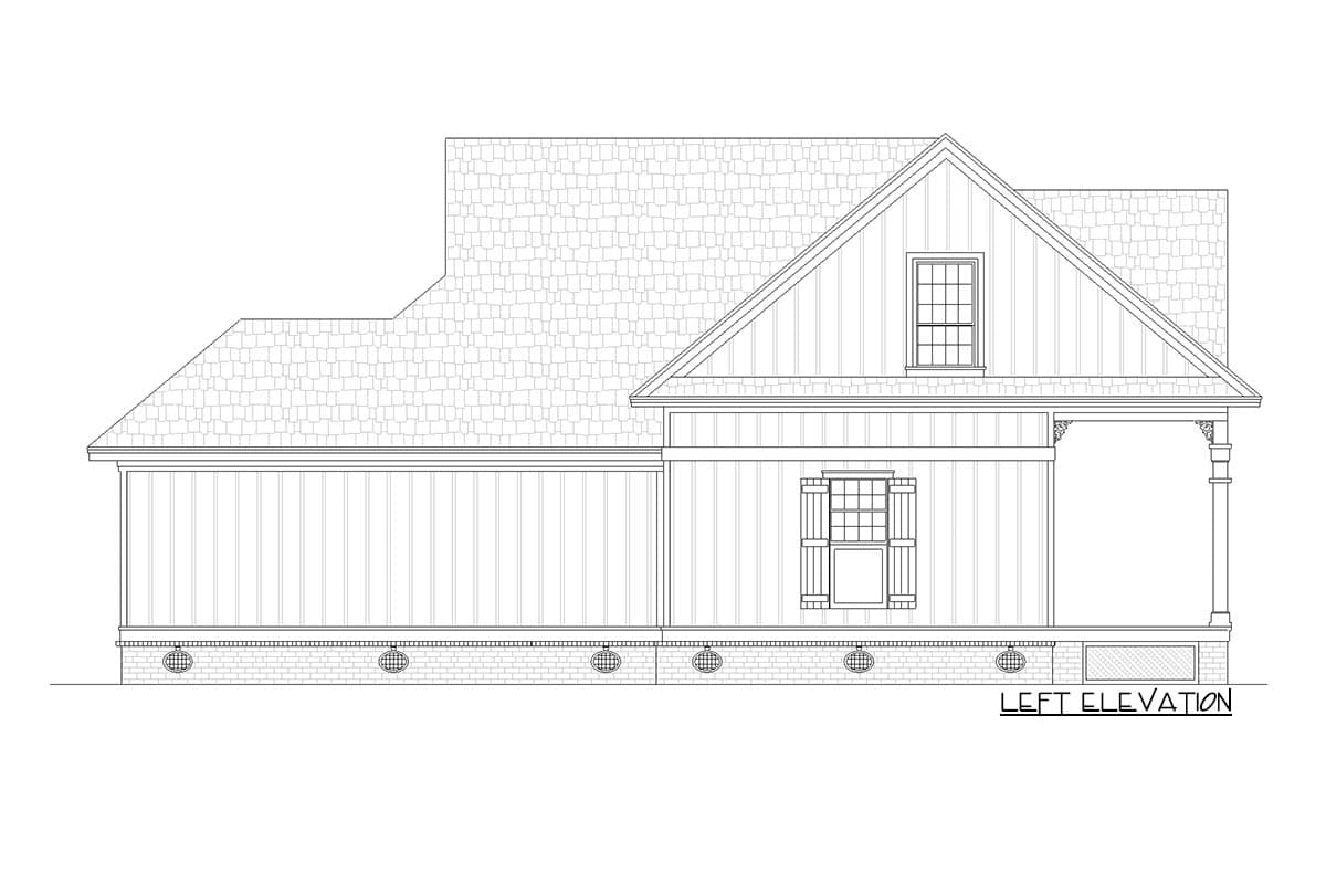 Plan 55224BR: 2-Bed Cottage Under 1100 Square Feet with 2-Story Living Room - Image #5 - Cottage, Country, Southern, Traditional