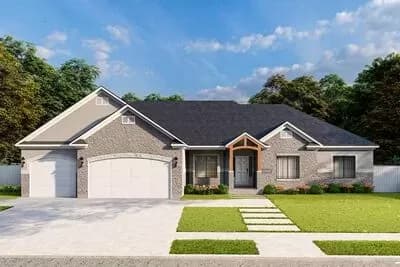 2000 Square Foot Traditional Ranch Home Plan with Split Bedroom Layout