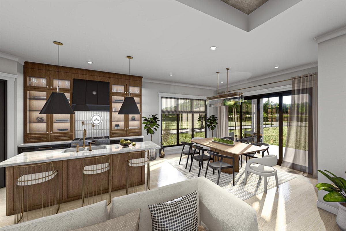 Plan 623154DJ: 3-Bed Transitional Home Plan with Stone-and-Stucco Exterior Under 2000 Square Feet - Virtual Tour Cover Image - Cottage, European, French Country, Ranch, Traditional