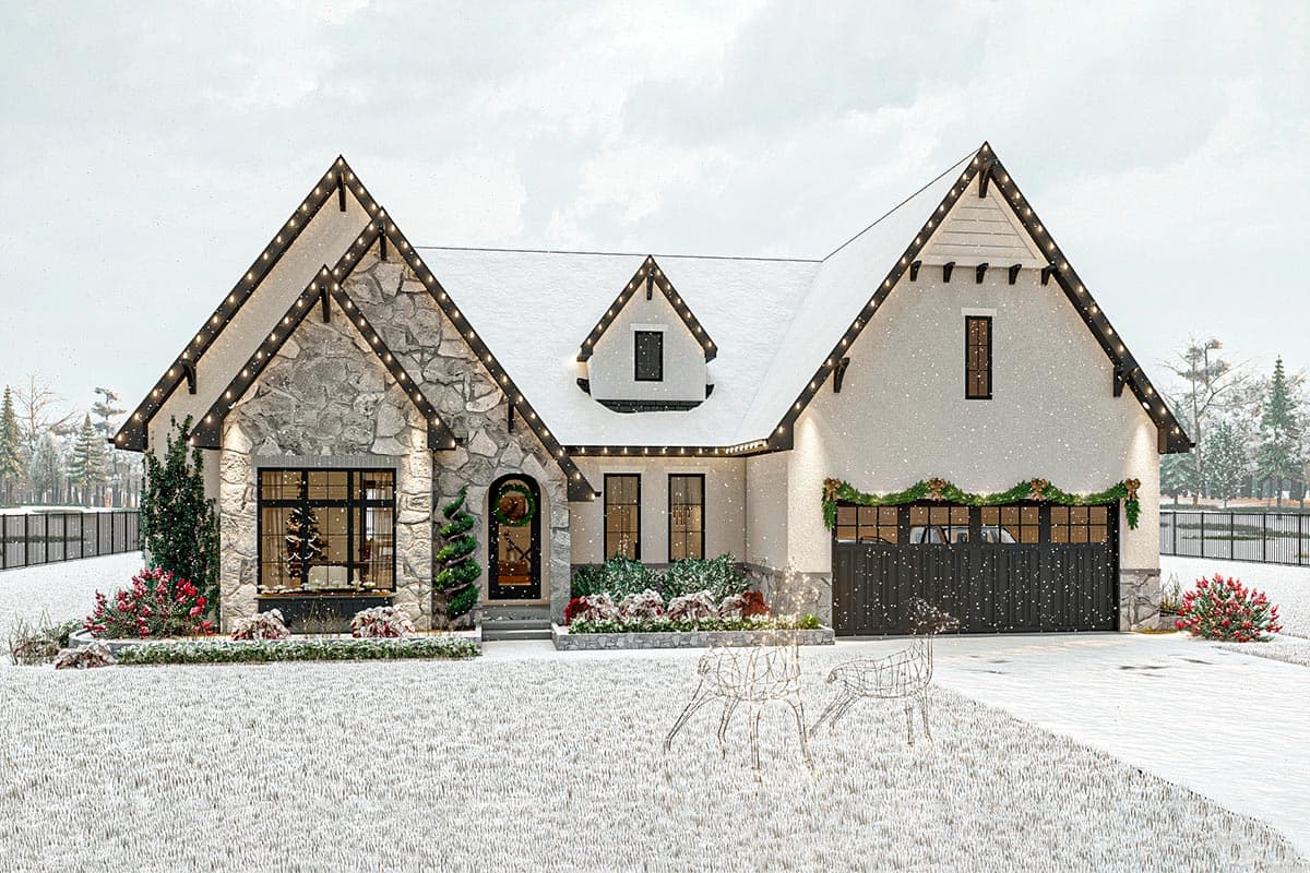 Plan 623154DJ: 3-Bed Transitional Home Plan with Stone-and-Stucco Exterior Under 2000 Square Feet - Image #17 - Cottage, European, French Country, Ranch, Traditional