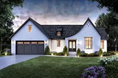 Modern Acadian House Plan Under 2000 Square Feet with 3 Bedrooms