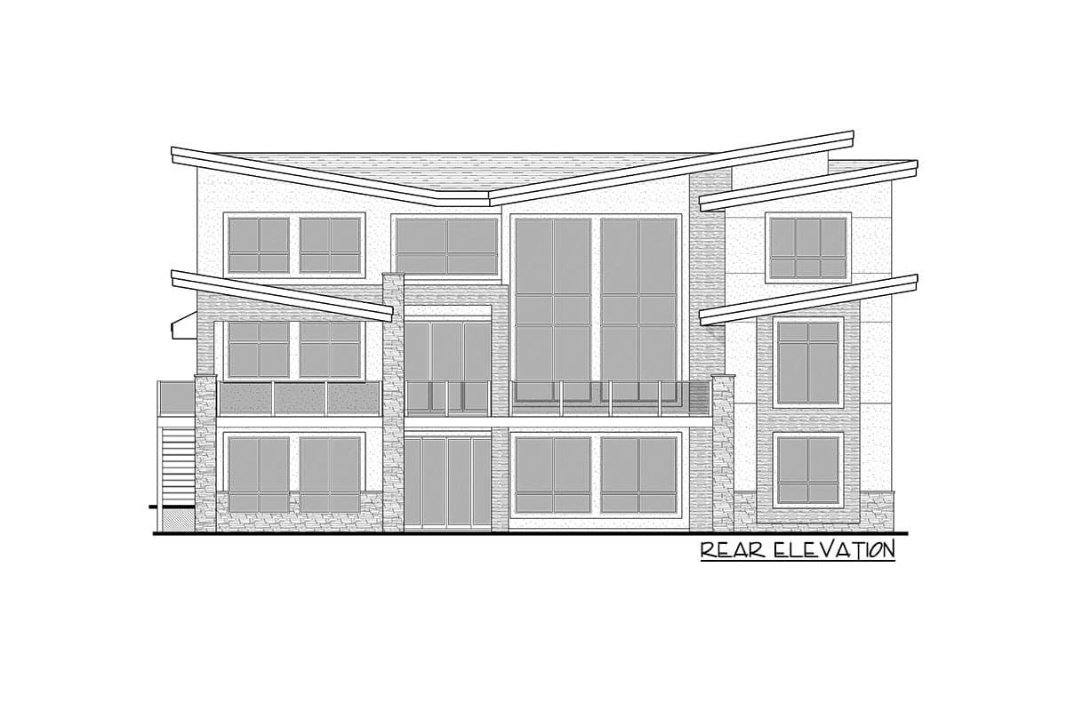Plan 81799AB: Contemporary Home Plan with Two-story Great Room and Golf Simulator - Image #4 - Contemporary, Mid Century Modern, Modern, Northwest