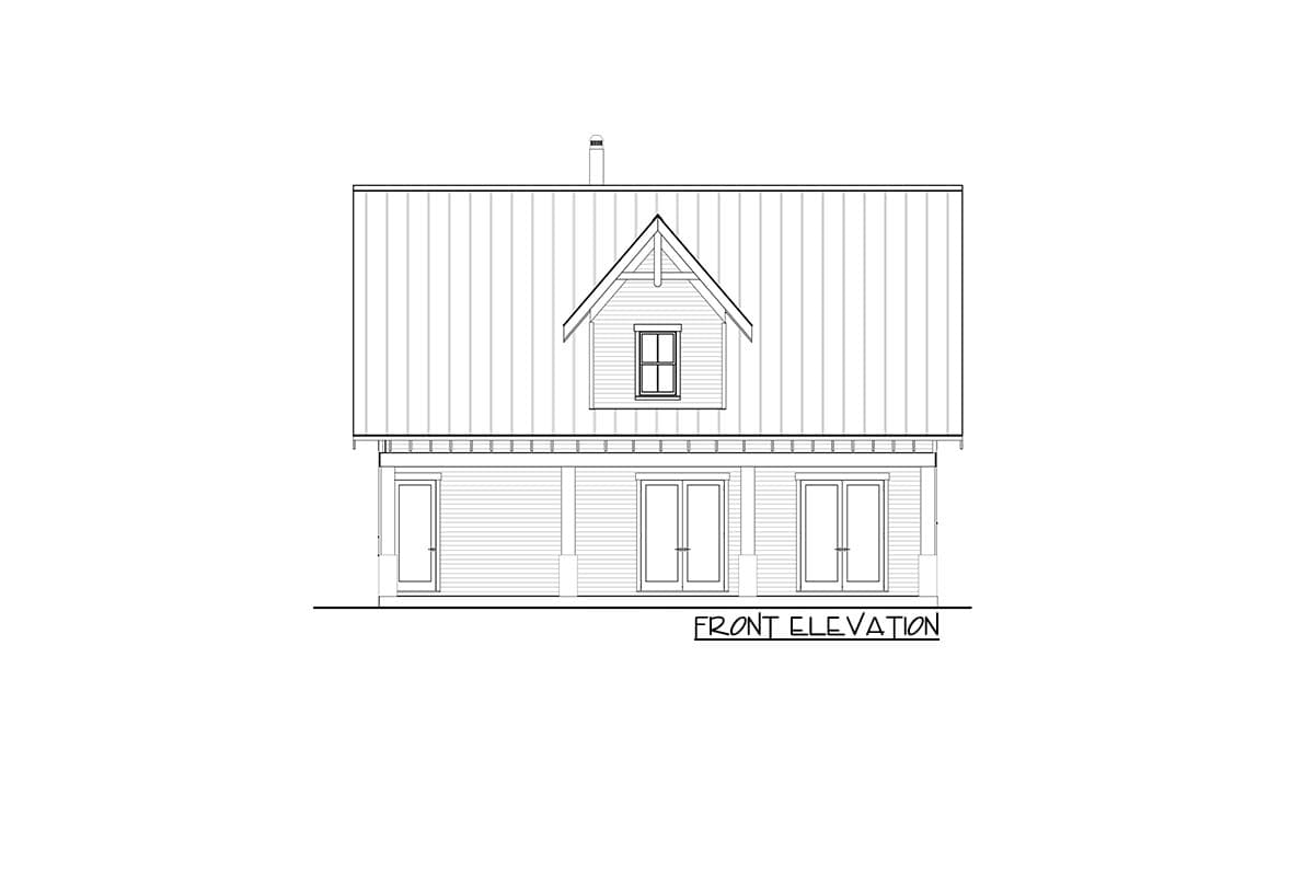 Plan 871027JEN: 1-Bed Guesthouse with 3-Car Carport and an Upper Floor Porch - Image #11 - Craftsman, Rustic, Vacation