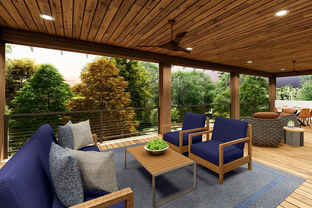 Plan 871027JEN: 1-Bed Guesthouse with 3-Car Carport and an Upper Floor Porch - Image #8 - Craftsman, Rustic, Vacation
