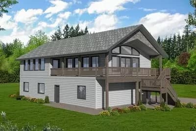 Mountain Country Home Plan with Second-level Living Space