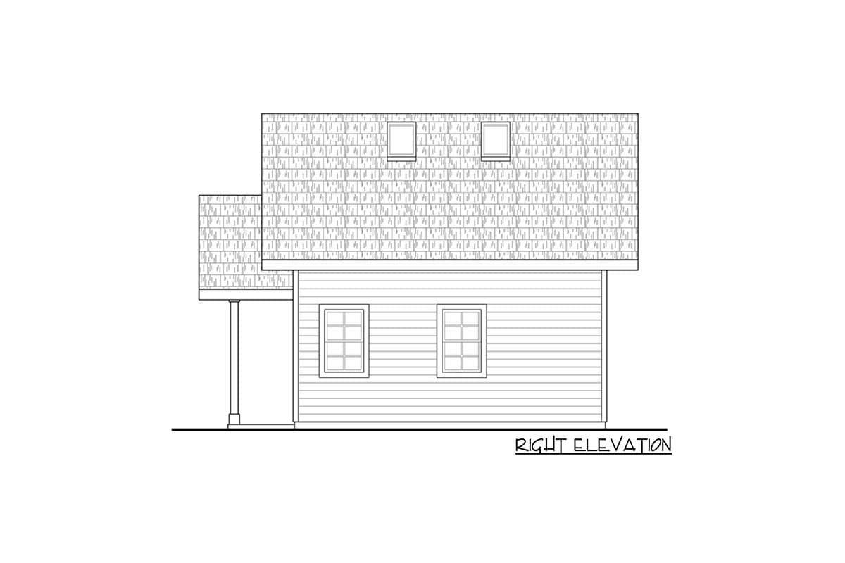 Plan 72365DA: Compact Backyard Cottage 720 Square Foot ADU - Image #4 - Cottage, Country, Farmhouse