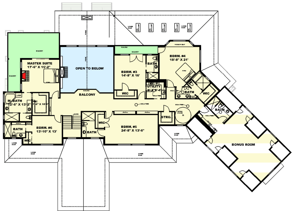 Plan 35260GH: 2-Story Mountain Craftsman Plan with Porte Cochere and Ample Outdoor Living Space - Floor Plan - 2nd Floor - Craftsman, Mountain, Rustic