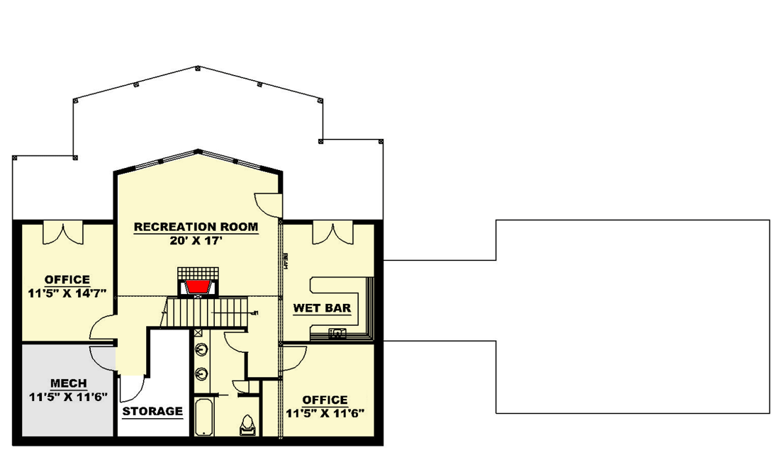 Plan 35300GH: Rustic Farmhouse Plan with Loft and Finished Basement - Floor Plan - Lower Level - Country, Farmhouse, New American, Rustic