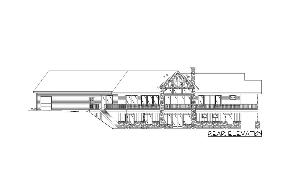 Plan 35304GH: 2800 Square Foot Angled Ranch with Bonus and Lower Level Expansion - Image #4 - Mountain, New American, Ranch, Rustic