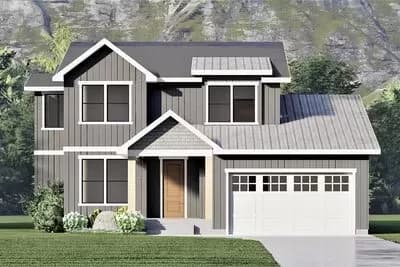 2-Story 2800 Square Foot Home Plan with 2-Story Great Room