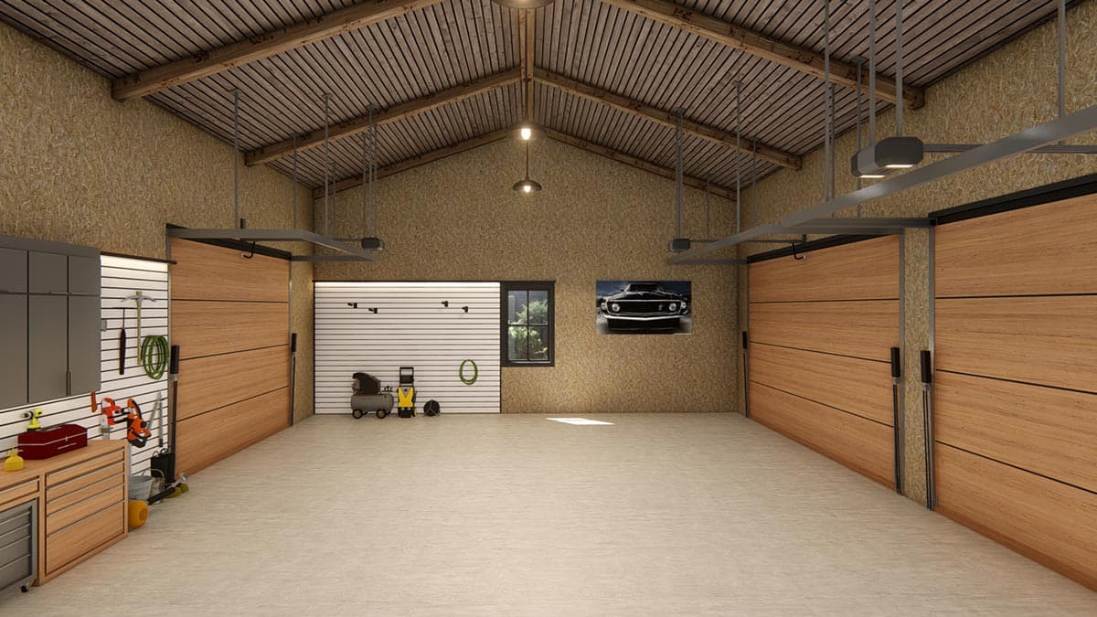 Plan 25426TF: 3-Bed Barndominium Plan with 4-Car Garage / Shop - 2381 Sq Ft - Image #24 - Barndominium, Country, Craftsman, Ranch, Rustic