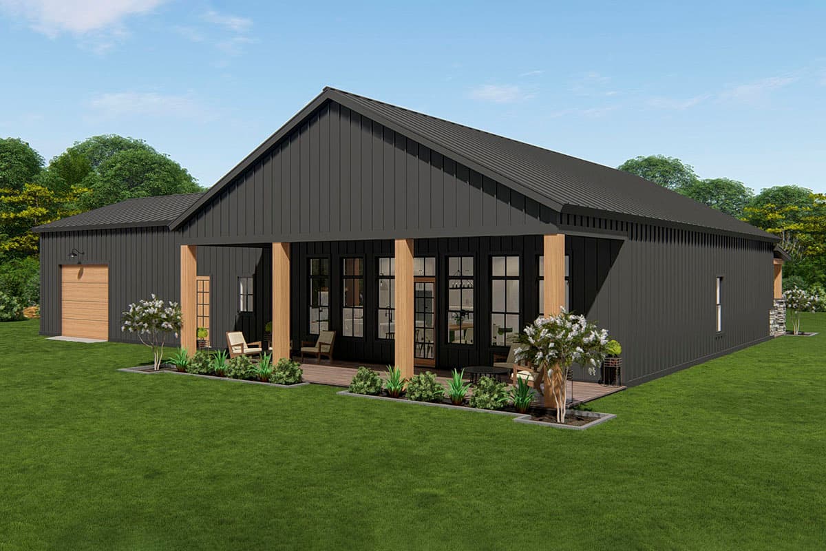 Plan 25426TF: 3-Bed Barndominium Plan with 4-Car Garage / Shop - 2381 Sq Ft - Image #7 - Barndominium, Country, Craftsman, Ranch, Rustic