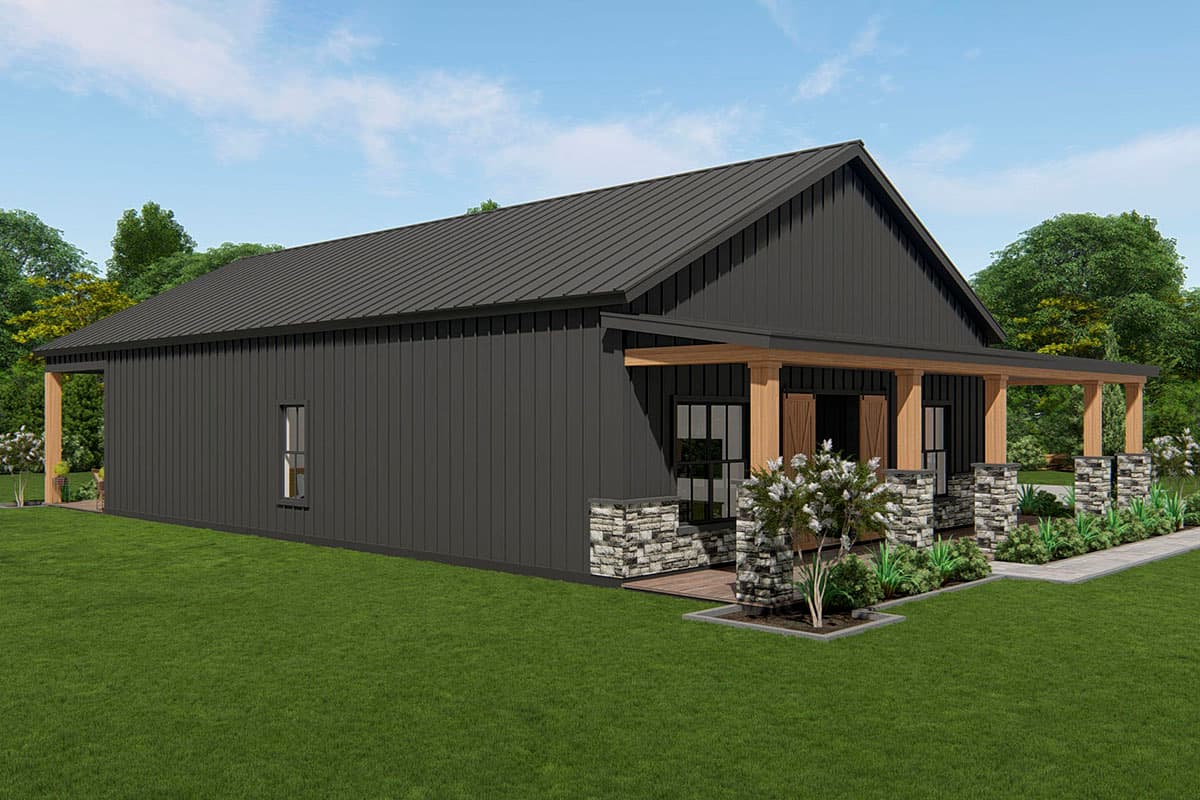 Plan 25426TF: 3-Bed Barndominium Plan with 4-Car Garage / Shop - 2381 Sq Ft - Image #9 - Barndominium, Country, Craftsman, Ranch, Rustic