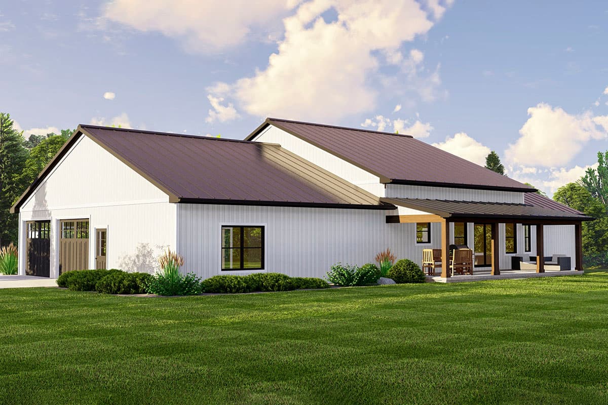 Plan 135197GRA: One-Story 3-Bed House Plan Under 2500 Square Feet with Drive-Under Garage - Image #4 - Country, Farmhouse, Modern Farmhouse, New American, Ranch, Rustic