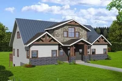 Mountain Craftsman Plan with Expansive Rear Deck