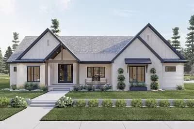 4-Bed 2500 Square Foot Modern Farmhouse Plan with Bonus Expansion