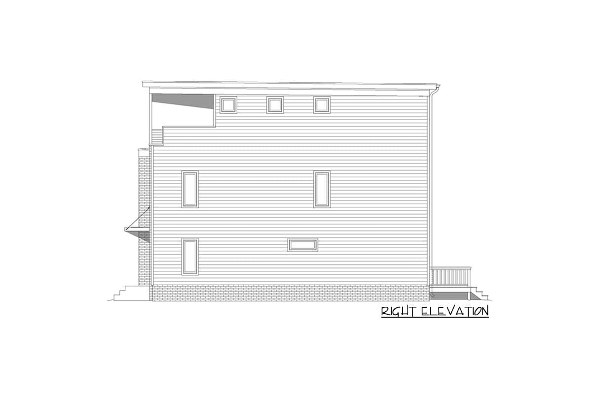 Plan 680034VR: 25-Foot-Wide Modern Contemporary 3-Story Home Plan Scenic Overlook - Image #5 - Contemporary, Transitional