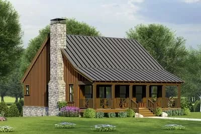 3-Bed Rustic Cabin Under 1700 Square Feet on an Unfinished Rear Walkout Basement - 1661 Sq Ft