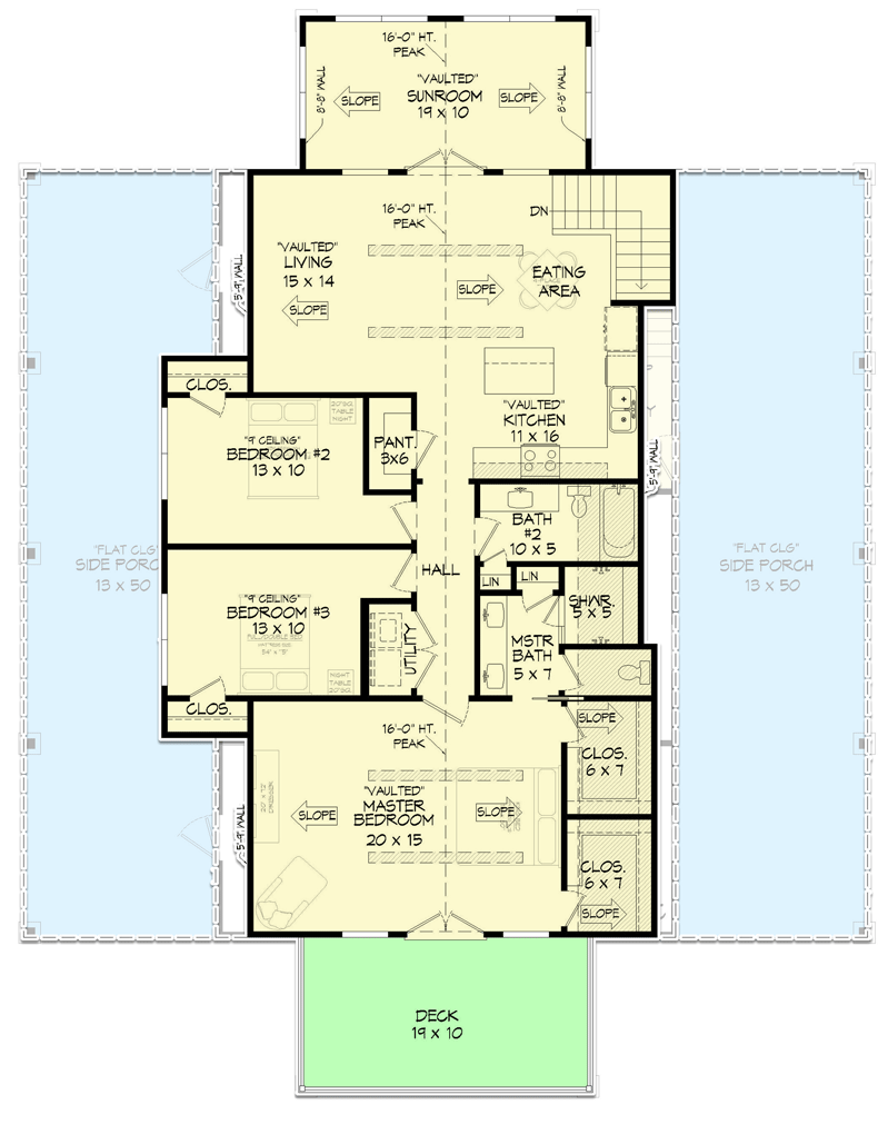 Plan 680036VR: Rustic 4-Stall Barn with 3-Bed Home Above - 1816 Sq Ft - Floor Plan - 2nd Floor - Country, Rustic