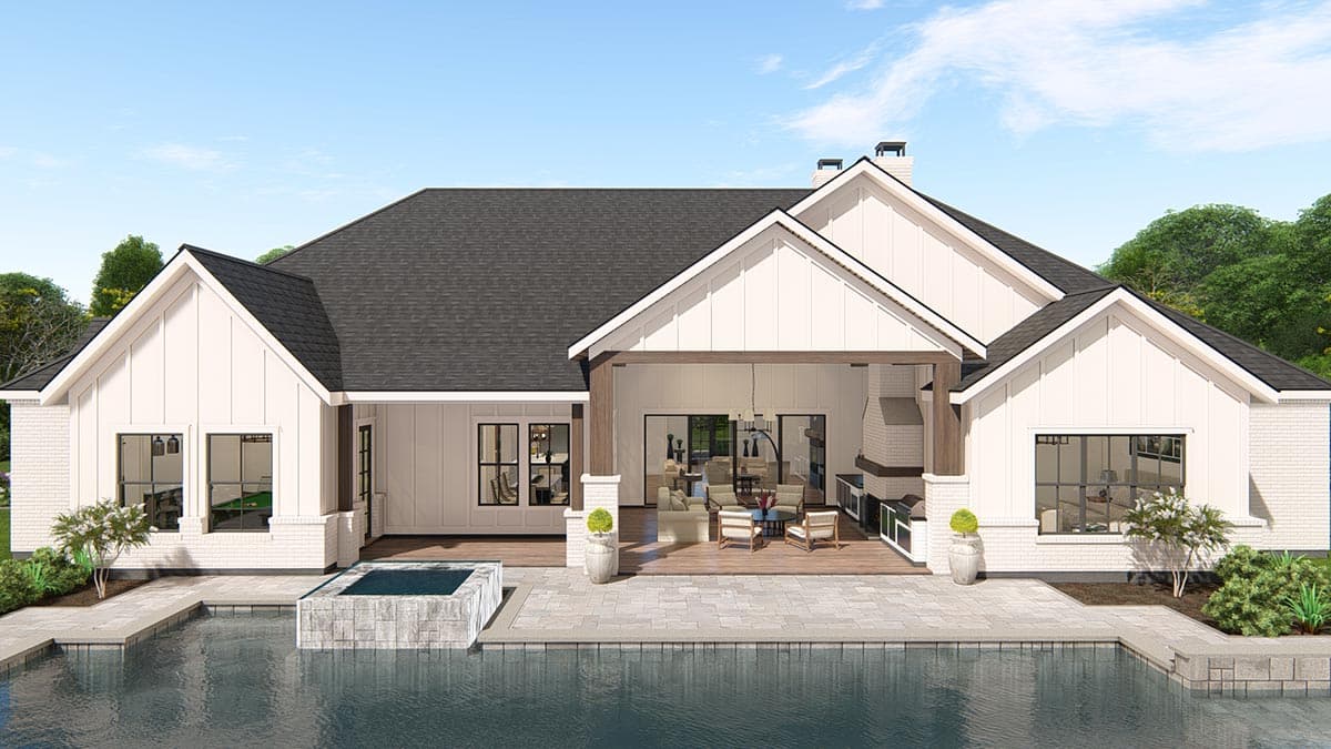 Plan 25427TF: New American House Plan with Guest Suite and Office - 4683 Sq Ft - Image #8 - Country, Craftsman, New American, Ranch, Transitional