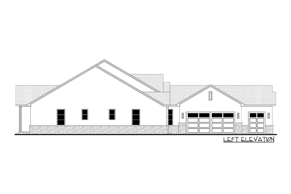 Plan 51930HZ: One-Story Transitional House Plan with 3 Bedrooms and a Golf Cart Garage - Image #5 - Country, Hill Country, New American, Ranch, Transitional