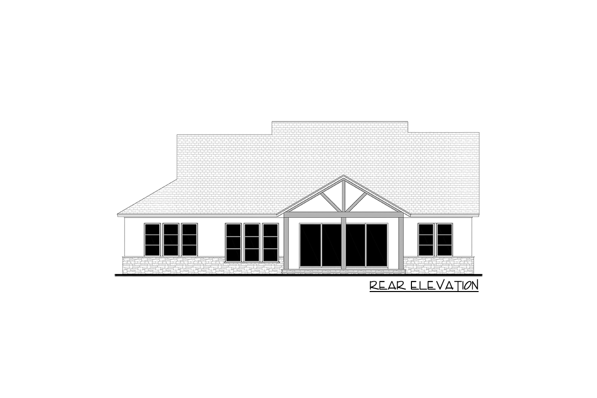 Plan 51930HZ: One-Story Transitional House Plan with 3 Bedrooms and a Golf Cart Garage - Image #6 - Country, Hill Country, New American, Ranch, Transitional