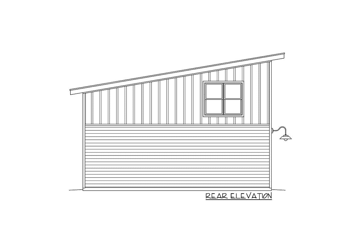 Plan 680038VR: 800 Square Foot RV-Friendly Garage with Roomy Loft Above - Image #4 - Contemporary, Modern