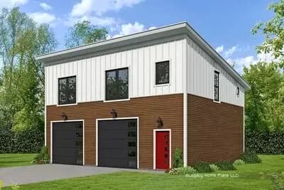 Contemporary Garage Under 1000 Square Feet with 2-Bed Apartment Above
