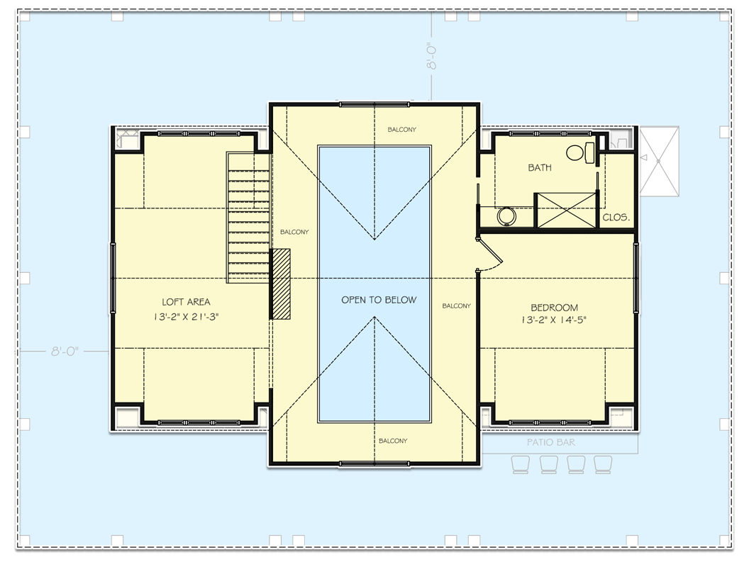 Plan 77649FB: Country Farmhouse Home Plan with 360 Degree Wraparound Porch - 2211 Sq Ft - Floor Plan - 2nd Floor - Country, Farmhouse, Southern, Traditional