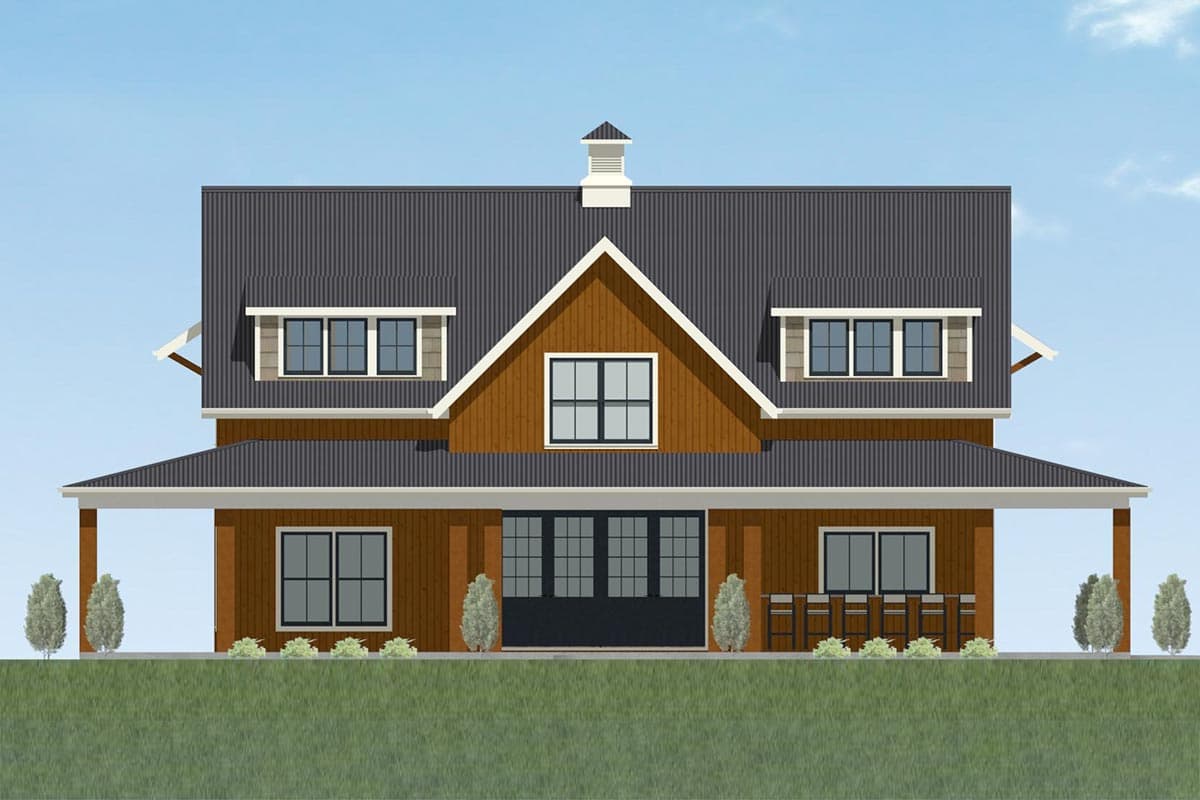 Plan 77649FB: Country Farmhouse Home Plan with 360 Degree Wraparound Porch - 2211 Sq Ft - Image #6 - Country, Farmhouse, Southern, Traditional