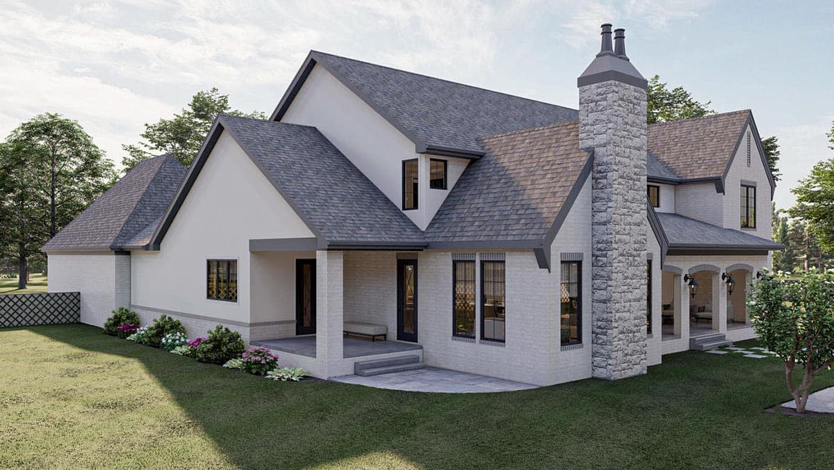 Plan 623157DJ: 5-Bed Transitional Home Plan Under 5500 Square Feet with Courtyard Parking for 6 Cars - Image #6 - Contemporary, Country, European, Southern, Transitional