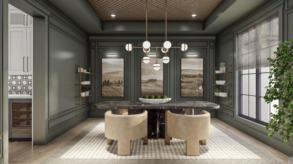 Plan 623157DJ: 5-Bed Transitional Home Plan Under 5500 Square Feet with Courtyard Parking for 6 Cars - Image #11 - Contemporary, Country, European, Southern, Transitional