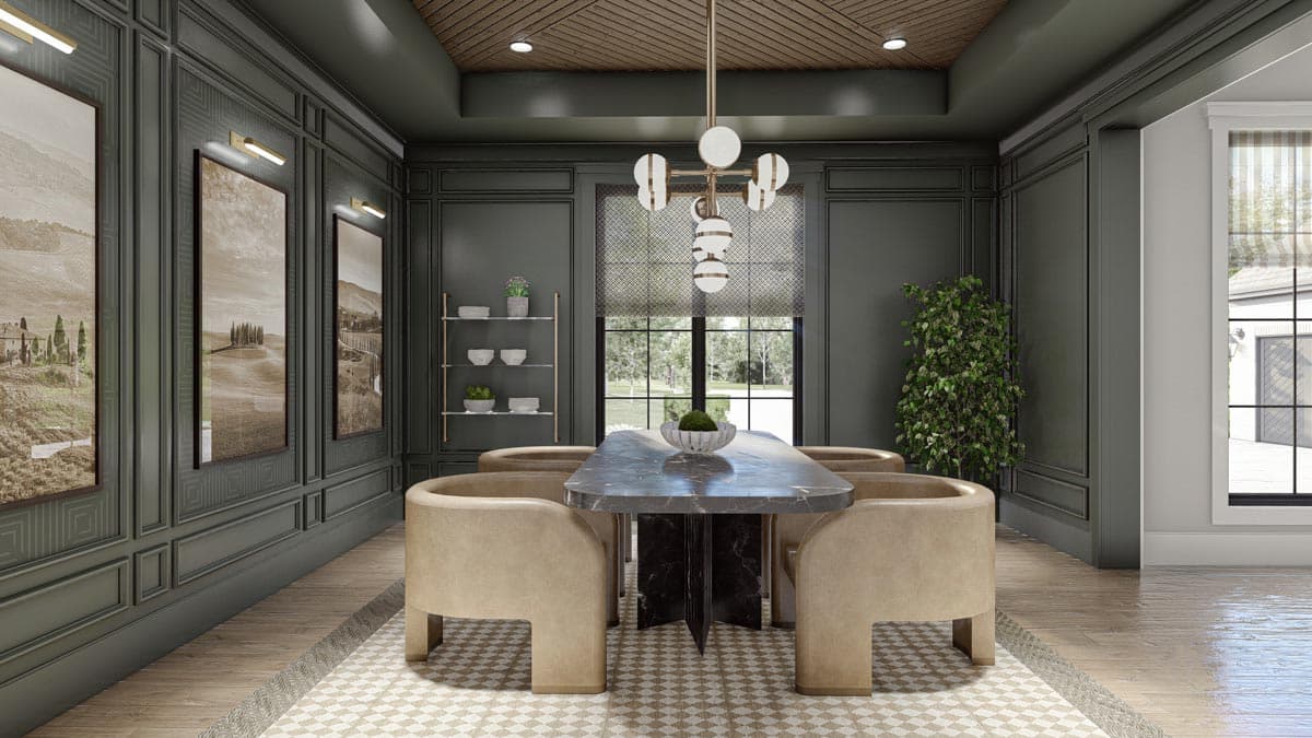 Plan 623157DJ: 5-Bed Transitional Home Plan Under 5500 Square Feet with Courtyard Parking for 6 Cars - Image #12 - Contemporary, Country, European, Southern, Transitional