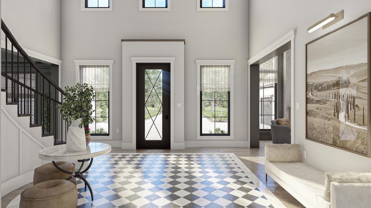 Plan 623157DJ: 5-Bed Transitional Home Plan Under 5500 Square Feet with Courtyard Parking for 6 Cars - Image #13 - Contemporary, Country, European, Southern, Transitional