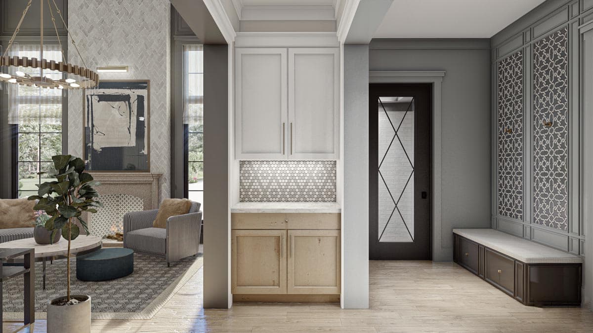 Plan 623157DJ: 5-Bed Transitional Home Plan Under 5500 Square Feet with Courtyard Parking for 6 Cars - Image #15 - Contemporary, Country, European, Southern, Transitional