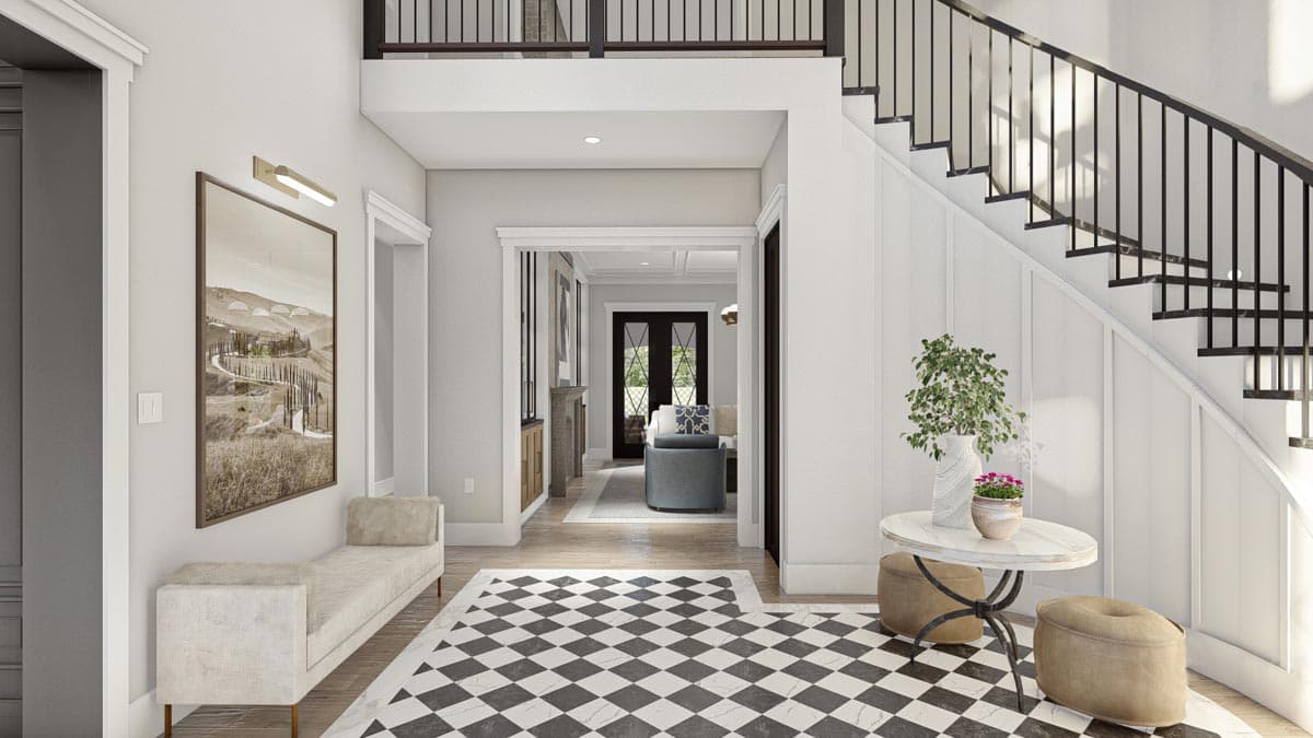 Plan 623157DJ: 5-Bed Transitional Home Plan Under 5500 Square Feet with Courtyard Parking for 6 Cars - Image #17 - Contemporary, Country, European, Southern, Transitional