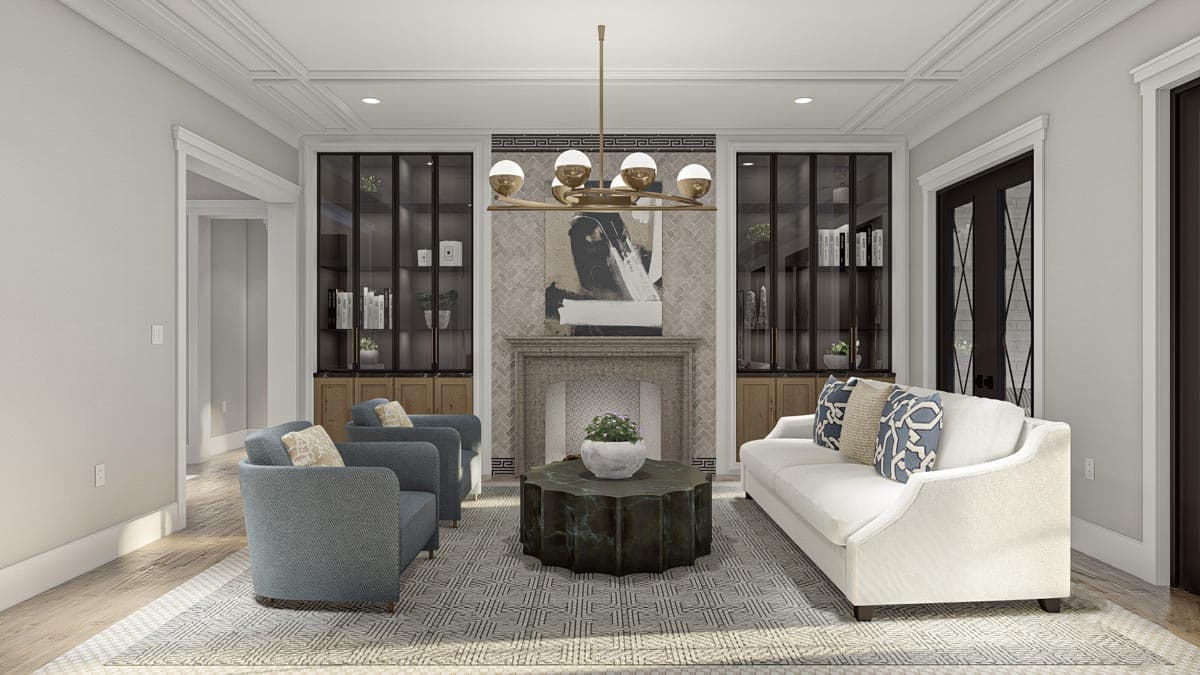 Plan 623157DJ: 5-Bed Transitional Home Plan Under 5500 Square Feet with Courtyard Parking for 6 Cars - Image #18 - Contemporary, Country, European, Southern, Transitional