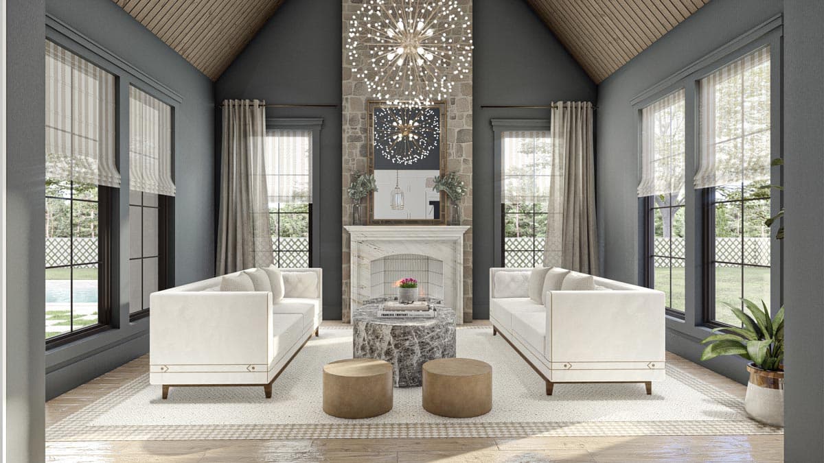 Plan 623157DJ: 5-Bed Transitional Home Plan Under 5500 Square Feet with Courtyard Parking for 6 Cars - Image #21 - Contemporary, Country, European, Southern, Transitional