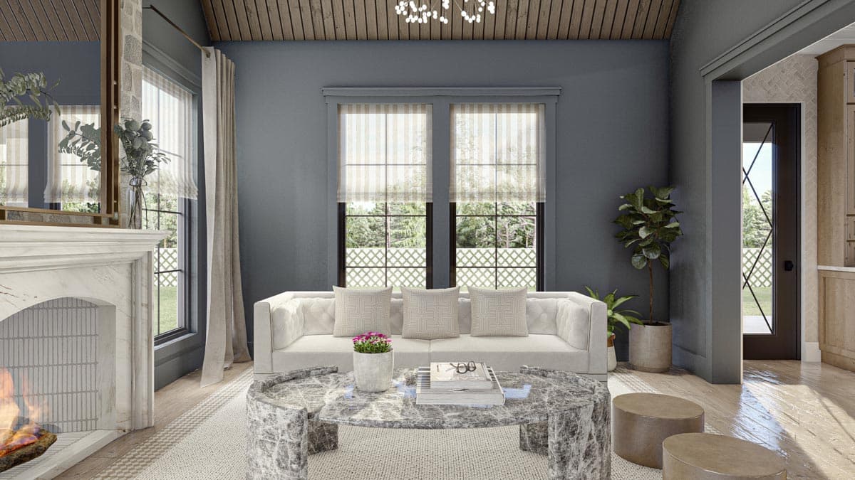 Plan 623157DJ: 5-Bed Transitional Home Plan Under 5500 Square Feet with Courtyard Parking for 6 Cars - Image #22 - Contemporary, Country, European, Southern, Transitional