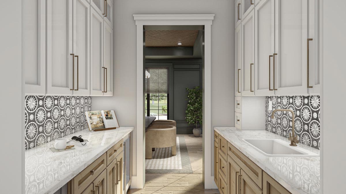 Plan 623157DJ: 5-Bed Transitional Home Plan Under 5500 Square Feet with Courtyard Parking for 6 Cars - Image #25 - Contemporary, Country, European, Southern, Transitional