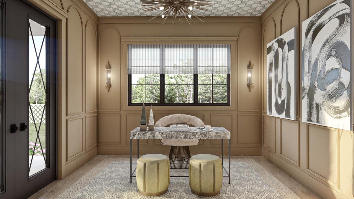 Plan 623157DJ: 5-Bed Transitional Home Plan Under 5500 Square Feet with Courtyard Parking for 6 Cars - Image #26 - Contemporary, Country, European, Southern, Transitional