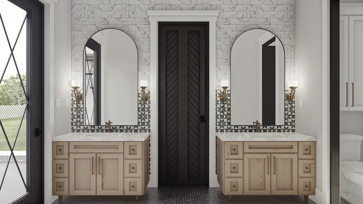 Plan 623157DJ: 5-Bed Transitional Home Plan Under 5500 Square Feet with Courtyard Parking for 6 Cars - Image #30 - Contemporary, Country, European, Southern, Transitional