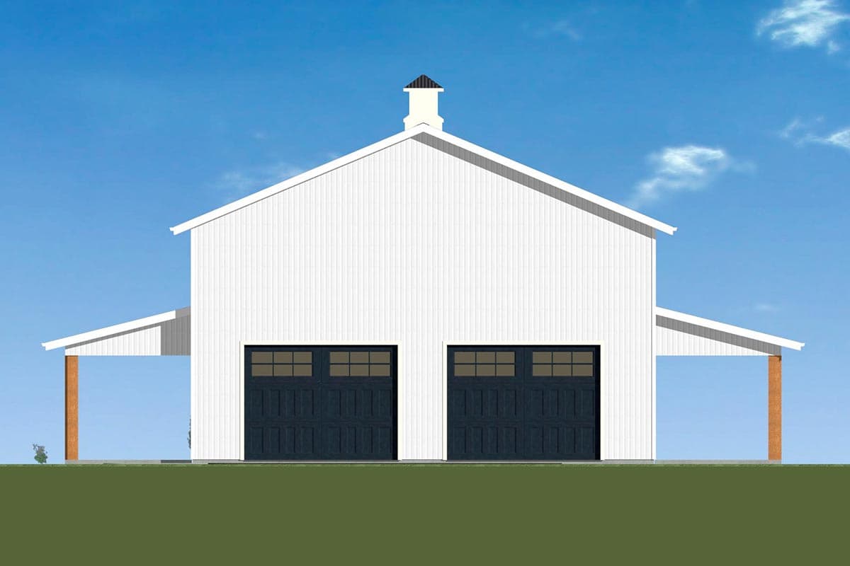 Plan 77651FB: 2-Story Barndominium with 10' Deep Front and Rear Porches - Image #8 - Barndominium, Country, Southern, Traditional