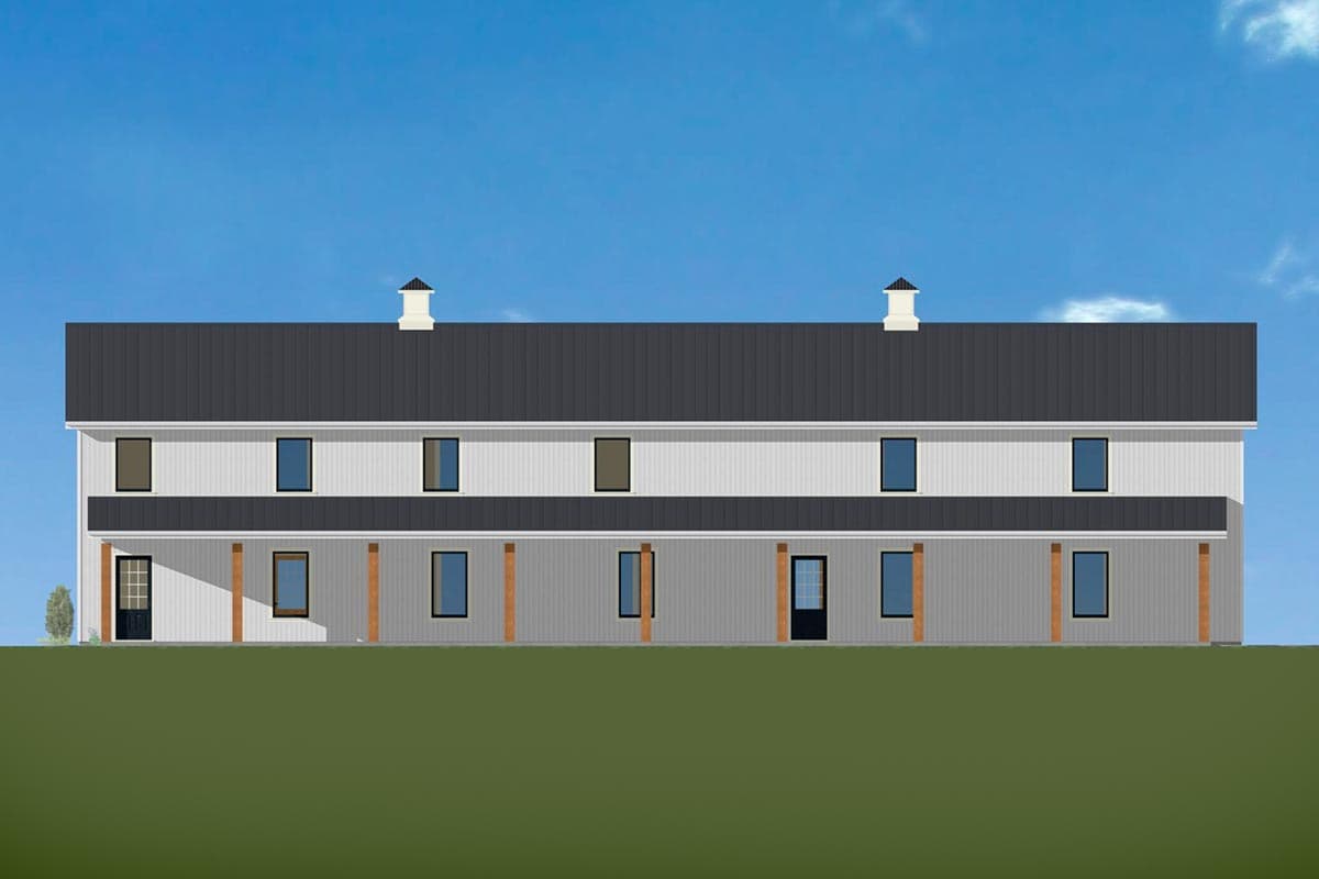 Plan 77651FB: 2-Story Barndominium with 10' Deep Front and Rear Porches - Image #7 - Barndominium, Country, Southern, Traditional